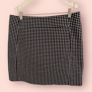 LOFT Black and White Mini Skirt for Work